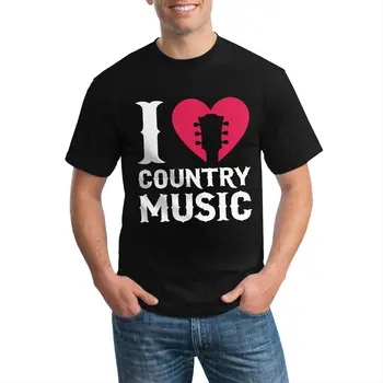 Design de Tricou Amuzant Topuri pentru Femei T-shirt de Imprimare Fermiera Rurale Nashville Noutate Casual-mi Place Muzica Country Inima Cowboy Bumbac
