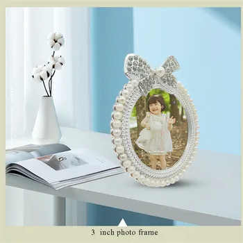 Europeană 2021 stil perla rama foto cu diamant de 3 inch, 6 inch, 7 inch perla pendul nunta de zi pentru adulți cadou ramă