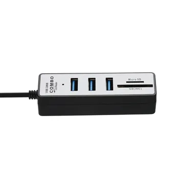 Portabile, Hub USB 3.0 Micro USB 3.0 480Mbps de Mare Viteză 2 in 1 3-Port Splitter Hub Cu TF, SD Card Reader Pentru Tableta, Telefon Mobil