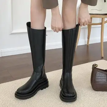 2020 Moda Genunchi Ridicat Cizme De Piele Lungi De Echitatie Cizme Cavaler Cizme Din Piele Pantofi Zapatos De Mujer Botas Mujer