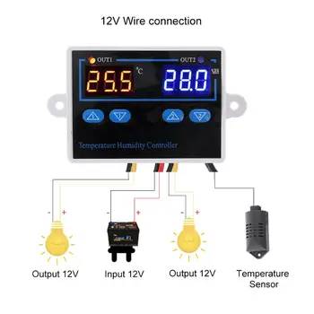 110V-220V 12V Termostat Digital de Temperatură și Umiditate Controller 10A Temperatura Umiditate Metru Termometru