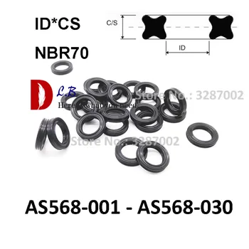 XRing CS 1.78 mm AS568 -001 - AS568 - 030 ID x CS Nitril (NBR) 70 ShA Quad inel Buna N 70 Garnituri de Cauciuc x-inele