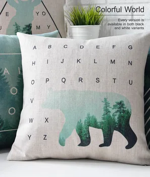 Nordic geometrie Verde Pădure cerb Perna de animale perne groase lenjerie de pat fata de perna perna de pe canapea acasă Perne decorative