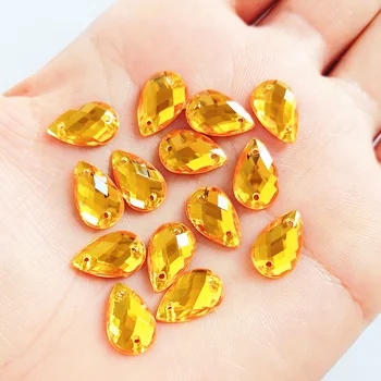 Drop 500pcs 8x13mm Cristale Acrilice de Aur de Culoare Portocalie Pietre Suprafață Netă Pentru Accesorii de Cusut Pietre Coase Margele Vrac