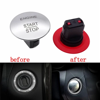 Auto Keyless Start-Stop Buton Pornire Motor pe Butonul de Aprindere Capac Protecție Pentru Mercedes Benz C CGI SL500 ML350 GL350