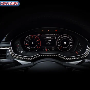Interior Panou de control Central consola de bord Decor Benzi din fibra de carbon autocolante Auto pentru Audi a4 b9 LHD RHD Accesorii