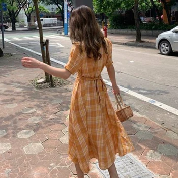 Rochie De Vara Stil Coreean Dulce Streetwear Rochii Largi Femei Eșarfe Confortabil De Agrement Simplu Studenți Populare De Moda Chic