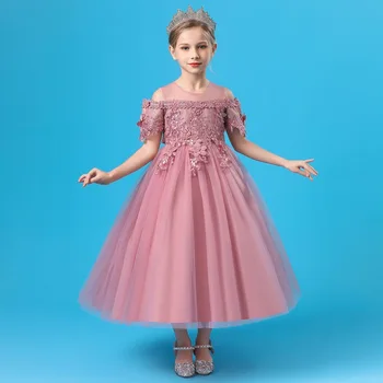 Vara Broderie Dantelă Rochie Eleganta Pentru Fete Fata De Flori Prințesă Ziua De Rochie Formale Copii Fata De Nunta, Rochie De Petrecere