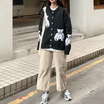 Toamna pulover nou strat de sex feminin Han Feng fată drăguță moale drăguț urs colegiul puloverul