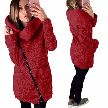 Femei de Primavara Iarna Plus Dimensiune 5XL Sudaderas Para Mujer Fleece Hanorac Hanorac Lung cu Fermoar Glugă Sacou Haina Uza