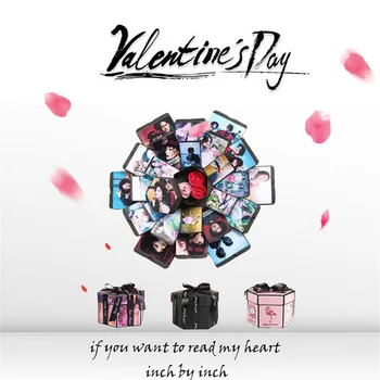 Hexagon Surpriză Cutie de Explozie DIY Album Album Foto Pentru Valentine Cadou de Nunta Album Foto Albumul Album de Creație GiftBox