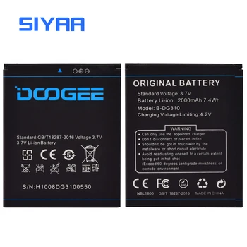 SIYAA Original Bateria Telefonului Mobil B-DG310 BDG310 Pentru Doogee DG310 Înlocuire Batteria 2000mAh de Mare Capacitate Pachetul de vânzare cu Amănuntul