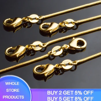 YANHUI de Moda de Culoare de Aur 18KRGP 1mm Șarpe Lanț Colier pentru Femei Accesorii Bijuterii Cu 18KRGP Timbru Cravată Colier 40cm-75cm