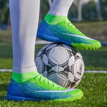 Mens Pantofi de Fotbal Respirabil Băieți Fete Formatori de Fotbal Crampoane în aer liber de Înaltă top Glezna Șosete TF/FG Fotbal Cizme Unisex