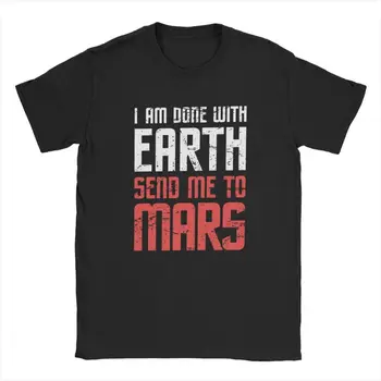 Ocupă Marte Tricou Barbati Tricou Spațiu de Călătorie pe Planeta Marte Rece Topuri cu Maneci Scurte Haine Elon Musk Tricouri Bumbac Plus Dimensiune T-Shirt