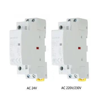 Contator eletrico 2P 20A, 24V, 220V/230V 50/60Hz AC de uz Casnic Contactor sina DIN Muntele 1NO 1NC uz Casnic ac contactor Modular