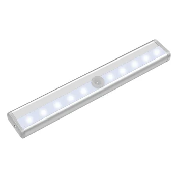 6/10 CONDUS PIR CONDUS Mișcare Senzor de Lumină Dulap Dulap Pat Lampă cu LED-uri Sub Cabinetul Lumina de Noapte Potabilă pentru Dulap Scări Bucătărie