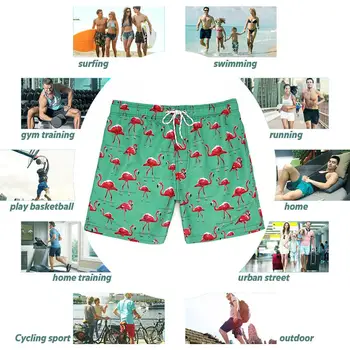 Aimpact Mens pantaloni Scurti Flamingo iute Uscat de Vară, Plajă, Înot Hibrid pantaloni Scurți de Moda de Surf în Hawaii Mesh captuseala Căptușeală Trunchiuri de Înot
