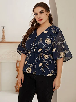 2021 Abaya Primăvară Lungă Maneca Vara Toamna Femei butonul Mare Plus Dimensiune Cusaturi de Moda Elegante, Camasi