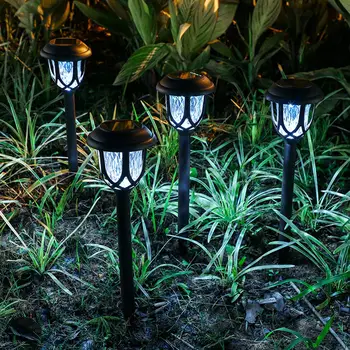 10buc/lot Alb Cald Alb LED Lumina Solară Lawn Impermeabil în aer liber Decorative Cale de Lumină pentru Gradina Curte Gazon Lampa
