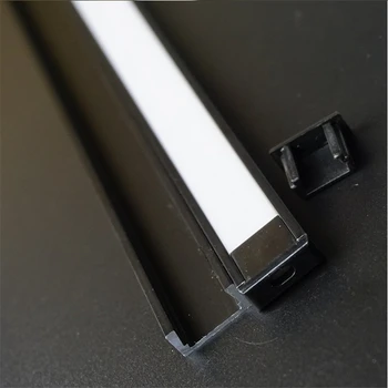 5-30 buc/lot ,1m, negru anodizat profil de aluminiu pentru benzi led,lăptos/capac transparent pentru 12mm 12/24V benzi ,slim LED light bar