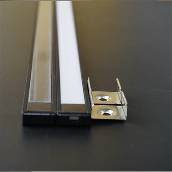 5-30 buc/lot ,1m, negru anodizat profil de aluminiu pentru benzi led,lăptos/capac transparent pentru 12mm 12/24V benzi ,slim LED light bar