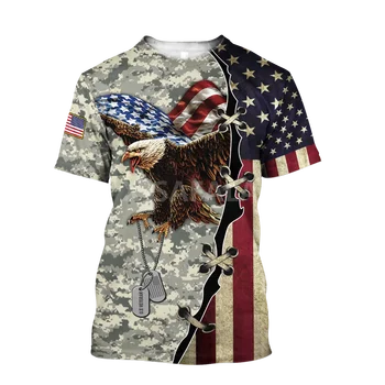 Moda de vara Barbati tricou US Navy NE Veteran Pavilion Vultur Soldat 3D Imprimat tricouri Unisex Harajuku tricou Casual Tricou Topuri-3