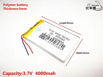 Litru de energie a bateriei Bun Qulity 3.7 V,4000mAH,505585 Polimer litiu-ion / Li-ion pentru JUCĂRIE,POWER BANK,GPS,mp3,mp4