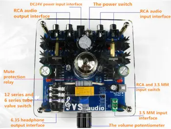 Mini-Clasa a 12AU7 Vid Tub Multi-Hibrid Amplificator pentru Căști Stereo Pre-Amp Clasa Un Amplificator Cu Audiofil de Performanță.