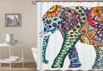 Elefant Animale 3D Perdea de Duș În Baie Duș Material rezistent la apa de Baie Ecrane Personalizate de Imprimare