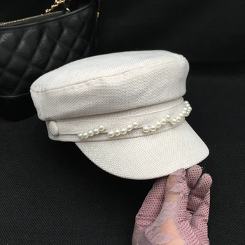 Începutul toamnei noua vedetă marina cap cu perla de casă viziere pentru femei cu transport gratuit