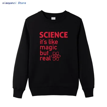 Știința Ca O Magie, Dar Real bărbați jachete de Bumbac unisex Negru pulovere de sex Masculin Geek hanorace