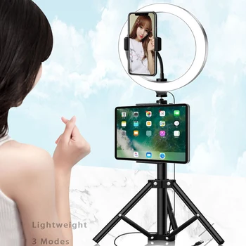 10 inch Inel de Lumina Cu Telefon Suport Trepied Fotografie aparat de Fotografiat Înregistrare Video Selfie LED-uri de Lumină Inel cu Suport Comprimat pentru iPad