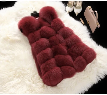 Femei de iarnă fără mâneci vesta de blana faux femei cald slim uza rezervor de top de sex feminin mozaic de blană, paltoane 2020 femei haină de blană de lux