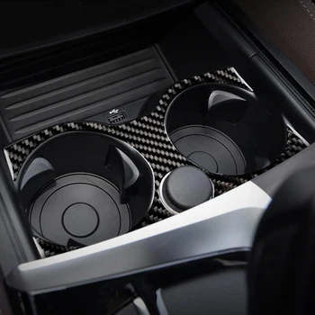 Fibra de Carbon Auto Interior de Control al Schimbătorului de Viteze Panoul de Cana de Apa Titularul Acoperi Trim autocolant Pentru BMW Seria 5 6GT G30 G32 G38 Accesorii