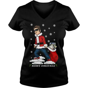 Liam Gallagher Crăciun Fericit Femei V-Neck T-Shirt