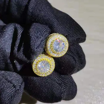 14K Aur Galben Mov Cercei cu Diamante pentru Femei Aretes De Orecchini Bijuterii Bizuteria Kolczyki Aur de 14k Stud Cercei Piatră prețioasă