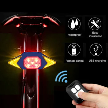 Ciclism Spate de Biciclete Coada Lumina de Semnalizare cu Laser de la Distanță fără Fir Accesorii pentru Biciclete Biciclete Lumini LED Biciclete USB Indicator
