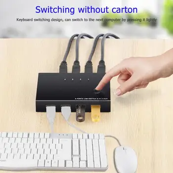 4 Port USB 2.0 Switch KVM Cutie Plug and Play de Tastatură, Mouse-ul 2 PC-uri de Partajare Splitter Switcher Hard Disk, Card Reader