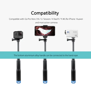 Vamson pentru GoPro Hero 8 7 6 5 4 3 Retractabil din Aluminiu Tija Selfie Stick Monopod Trepied Suport pentru SJCM pentru Xiao Mi s-Yi VP403