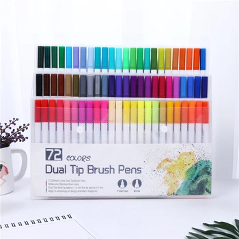 60/72/100 Culori Desen Perie Stilouri de Desen Acuarelă Pen Fineliner de Colorat Filtru Stilou pentru Glonț Jurnalul cu Dublă Sfat de Artă