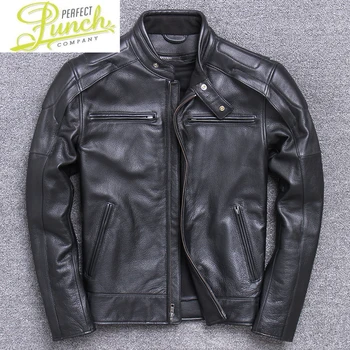 Barbati Gros de Vacă Designer de Brand din Piele Classic Bomber Jacket Vintage Cald Motocicleta Motociclist Haina