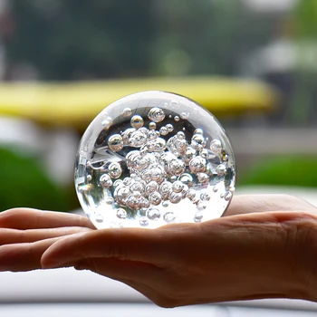 80MM glob de Cristal Decor Feng Shui de Cuart Magic de Sticlă Spart Gheața Mingea Fântână Acasă Decorare Accesorii Transport Mingea