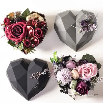 1buc lux dragoste in forma de inima cutii de cadouri florarie cutie de ambalaj Buchet de Flori Titular Cutii de Flori portabil floraria rose titularii