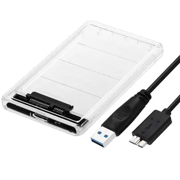 Transparent Hard Disk Cabina Cutie Portabile de 2.5 inch HDD SSD Mobil Caz Caddy SATA la USB 3.0 5Gbps Suport 2TB