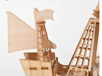 Tăiere cu Laser de BRICOLAJ barcă cu pânze bunuri Crăciun 3D din lemn jucărie de învățământ de asamblare ambarcațiuni kit pentru copii decor birou