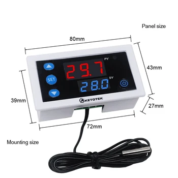 KT3003 Releu Digital cu LED-uri Termometru Regulator Termostat Controler de Temperatura pentru Incubator de Incalzire Racire Termostat