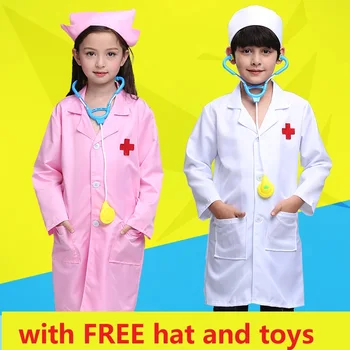 Copii en-gros Playgorund joc de rol copiii doctor alb producatoare girlsnursing haina cosplay costum, cu acces gratuit la jucării