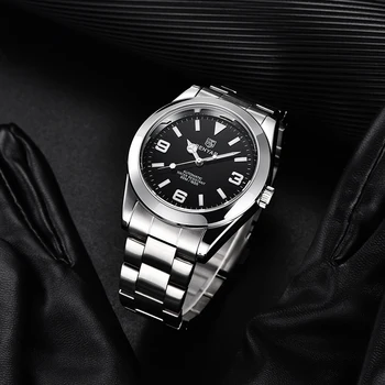 BENYAR de Lux mecanice bărbați ceasuri din oțel inoxidabil moda barbati ceasuri de mana rezistent la apa de afaceri ceas automatic Reloj hombres