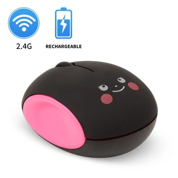 Zâmbind drăguț Mouse-ul fără Fir USB Optical Calculator Mini Mouse-ul Cu baterie Reîncărcabilă 1600 DPI Silent Mouse-ul Pentru Fata de Laptop